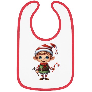 Discover Christmas Elf Candy Cane X-Mas Pajamas Party Bibs