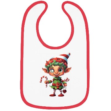 Discover Christmas Elf Candy Cane X-Mas Pajamas Party Bibs