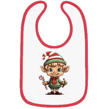 Discover Christmas Elf Candy Cane X-Mas Pajamas Party Bibs