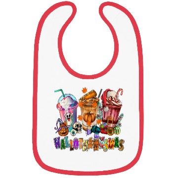 Discover Happy Hallothanksmas Coffee Latte Halloween Bibs