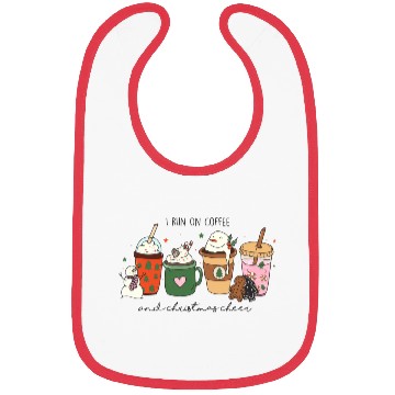 Discover Funny I Run on Coffee and Christmas Cheer Bibs
