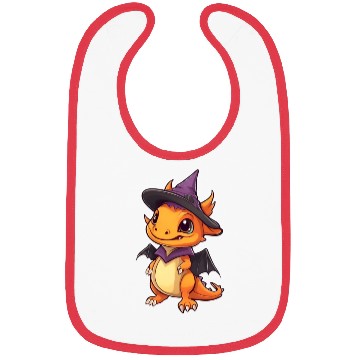 Discover Cute Halloween dragon with a witch hat. Bibs