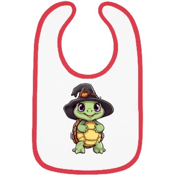 Discover Cute Halloween turtle with a witch hat. Bibs