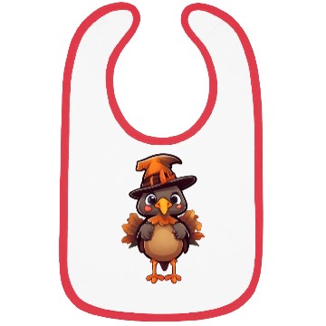 Discover Cute Halloween turkey with a witch hat. Bibs