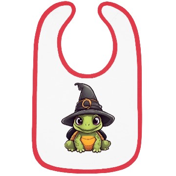 Discover Cute Halloween turtle with a witch hat. Bibs