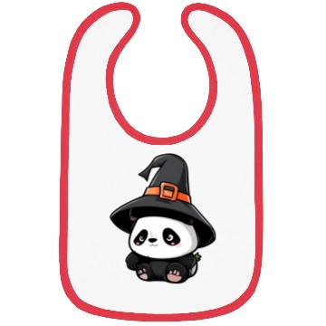 Discover Cute Halloween panda with a witch hat. Bibs