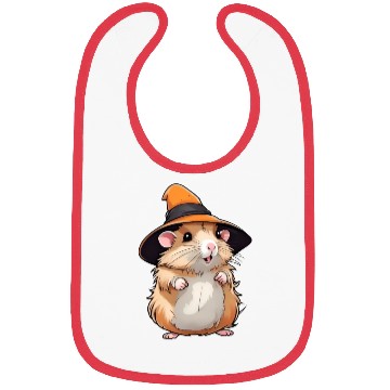Discover Cute Halloween hamster with a witch hat. Bibs