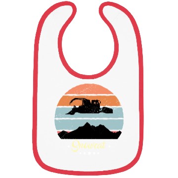 Discover Snowcat Vintage Snow Vehicles Retro Sunset Bibs