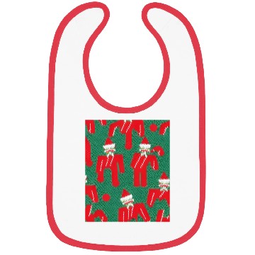 Discover Ugly Red Santa Claus Candy Cane Pattern Bibs