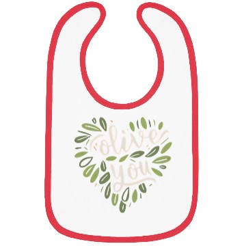 Discover olive you funny romantic double meaning gift Bibs