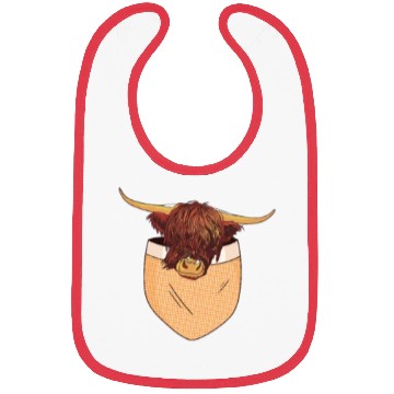 Discover Scottish Highland Cow Pocket Design Bibs