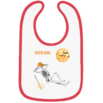 Discover Skeleton Baseball Break Sleep Chill Halloween Funn Bibs
