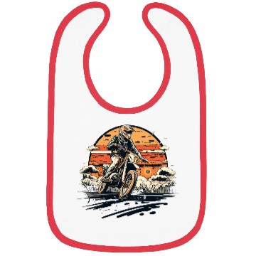 Discover Retro Vintage Sunset Dirt Bike Design Bibs