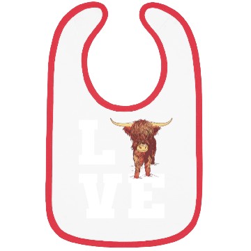Discover Love Scottish Highland Cow Outfit Bibs