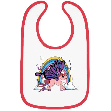 Discover Fantasy animal rainbow butterfly unicorn Bibs
