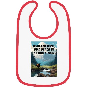 Discover Highland Mountain Landscape with a highland cow Bibs