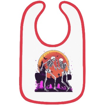 Discover "Skeletal Dance-Off Under Neon Moon" Bibs