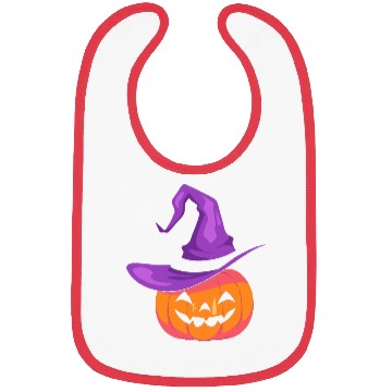 Discover Pumpkin with hat Bibs - Happy Halloween Day