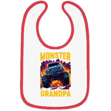 Discover Monster Truck Grandpa Monster Grandad Retro Bibs