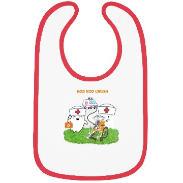 Discover Funny Halloween Boo Boo Crew Ghost Nurse Bibs