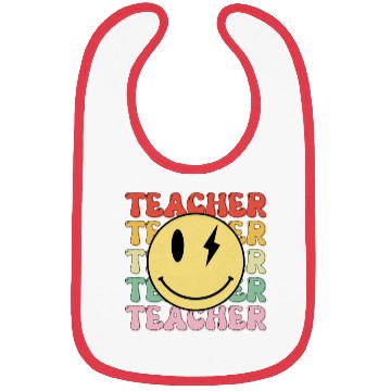 Discover Funny Hippie Face Teacher Bibs