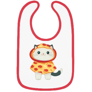 Discover Cat in pizza costume Bibs