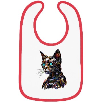 Discover Cyborg cat robot Bibs