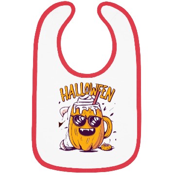 Discover Halloween Funny Pumpkin Lemon Latte Bibs