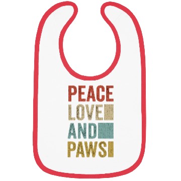 Discover Peace Love And Paws Bibs