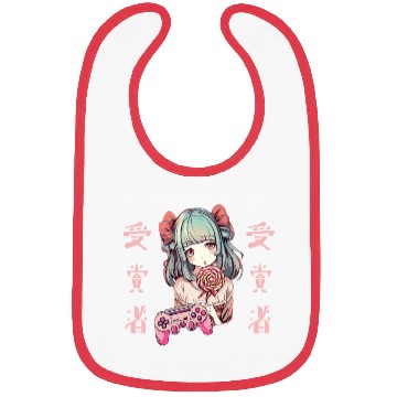 Discover Gamer girl Anime Lollipop girl Bibs