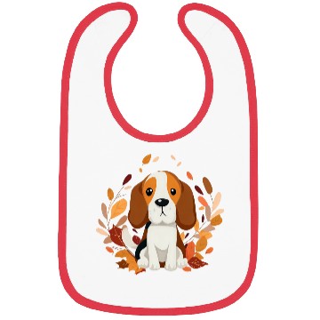Discover Beagle dog with autumn leaves Bibs
