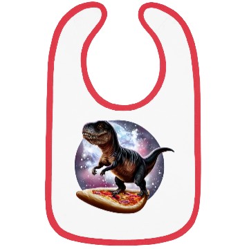 Discover Dinosaurs on pizza through space Bibs