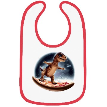 Discover Dinosaurs on pizza through space Bibs