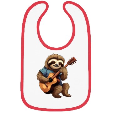 Discover Sloth Guitar Player Bibs