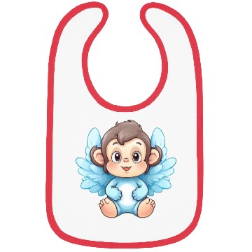 Discover monkey chimpanzee angel wings cute kawaii Bibs