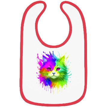 Discover Rainbow Cat Cat Kitten Lovers Apparel tie-dye Bibs