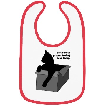 Discover Procrastinating Black Cat in Box Bibs