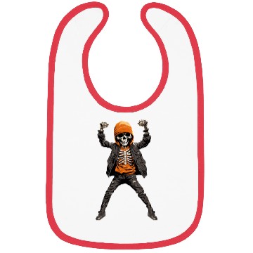 Discover Skeleton in Orange is Dancing with Hands Up Bibs