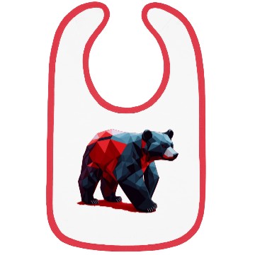 Discover Wild Brown Bear Geometric Red Bibs