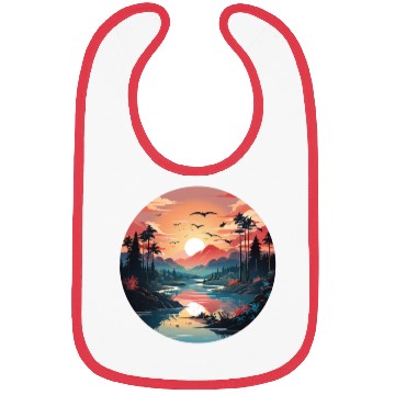 Discover Sunrise Dawn Serene Lakeside Symphony Bibs