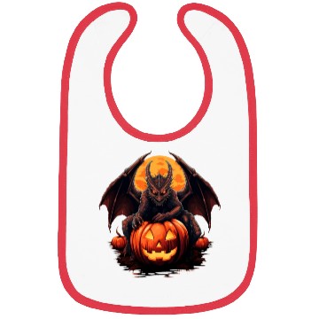 Discover Halloween demon dragon with pumpkin Bibs
