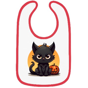 Discover Halloween cartoon cat Bibs