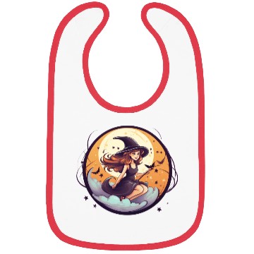 Discover cartoon halloween witch Bibs