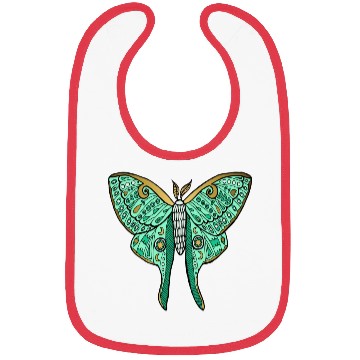 Discover Luna Moth Green And Gold Bibs