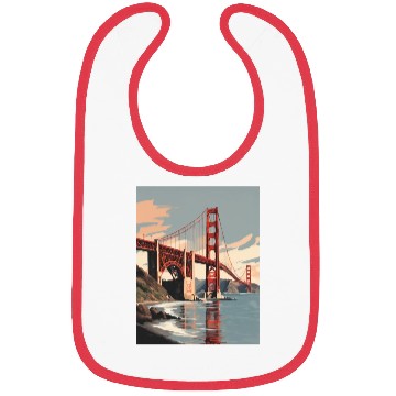 Discover Golden Gate Bridge California Bibs, Golden Gate