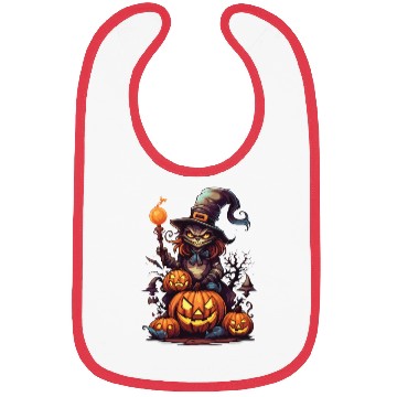 Discover Enchanted Harvest: Witch's Delight amidst Pumpkins Bibs