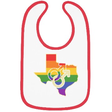 Discover Gay Love Texas Map Design for proud LGBT+ Texans Bibs