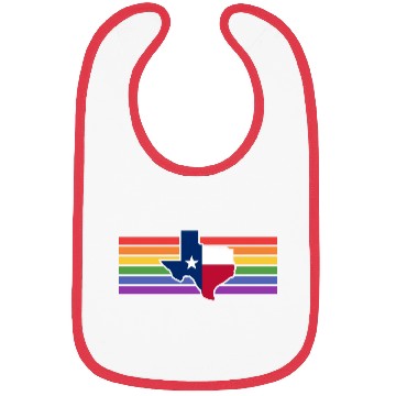 Discover Texas Map Pride Flag Design for proud LGBT+ Texans Bibs