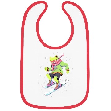 Discover Frog Skiing Skier Ski Winter Snow Bibs