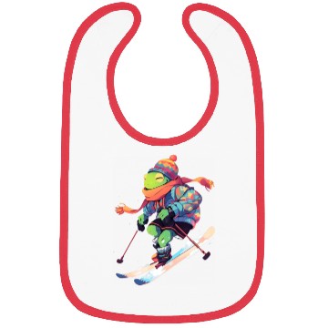 Discover Frog Skiing Skier Ski Winter Snow Bibs
